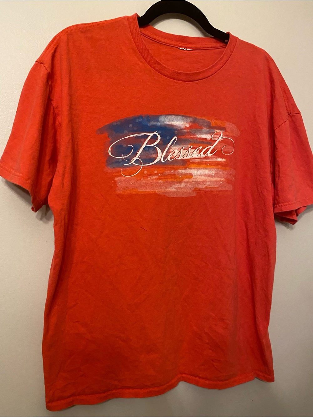 Blessed Script Graphic Short-Sleeve Tee - Orange